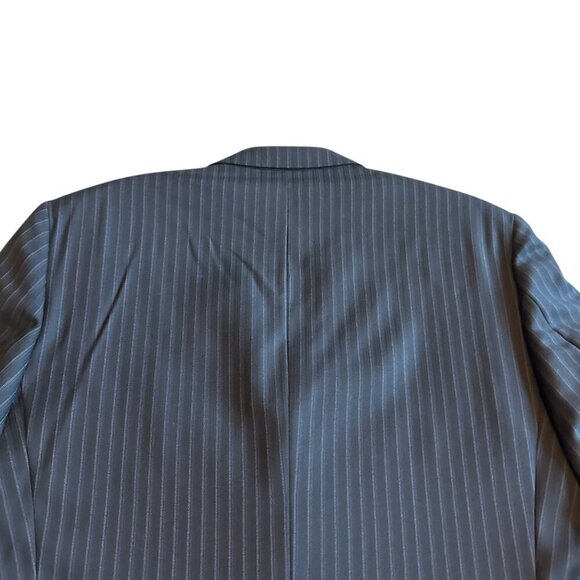 Zegna Navy Pinstripe Blazer Jacket Three-Button Luxury Designer Size 54R Men's - Picture 10 of 14